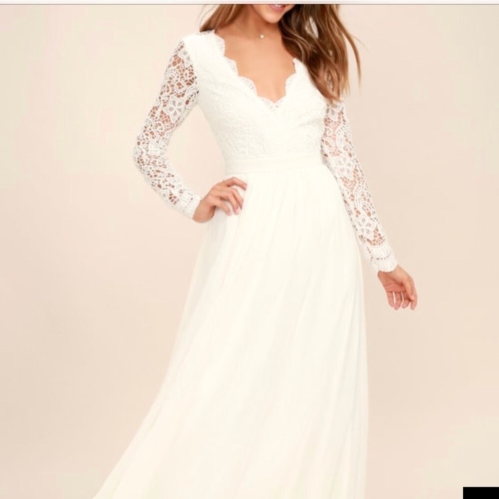 Gorgeous Awaken My Love Lulu’s white maxi dress!